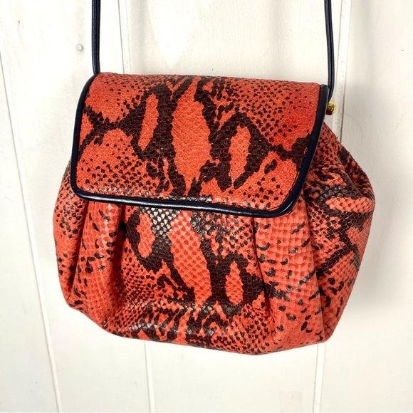 Brand New Vintage Meyers Leather Python Print Crossbody Adjustable Strap - Picture 1 of 12